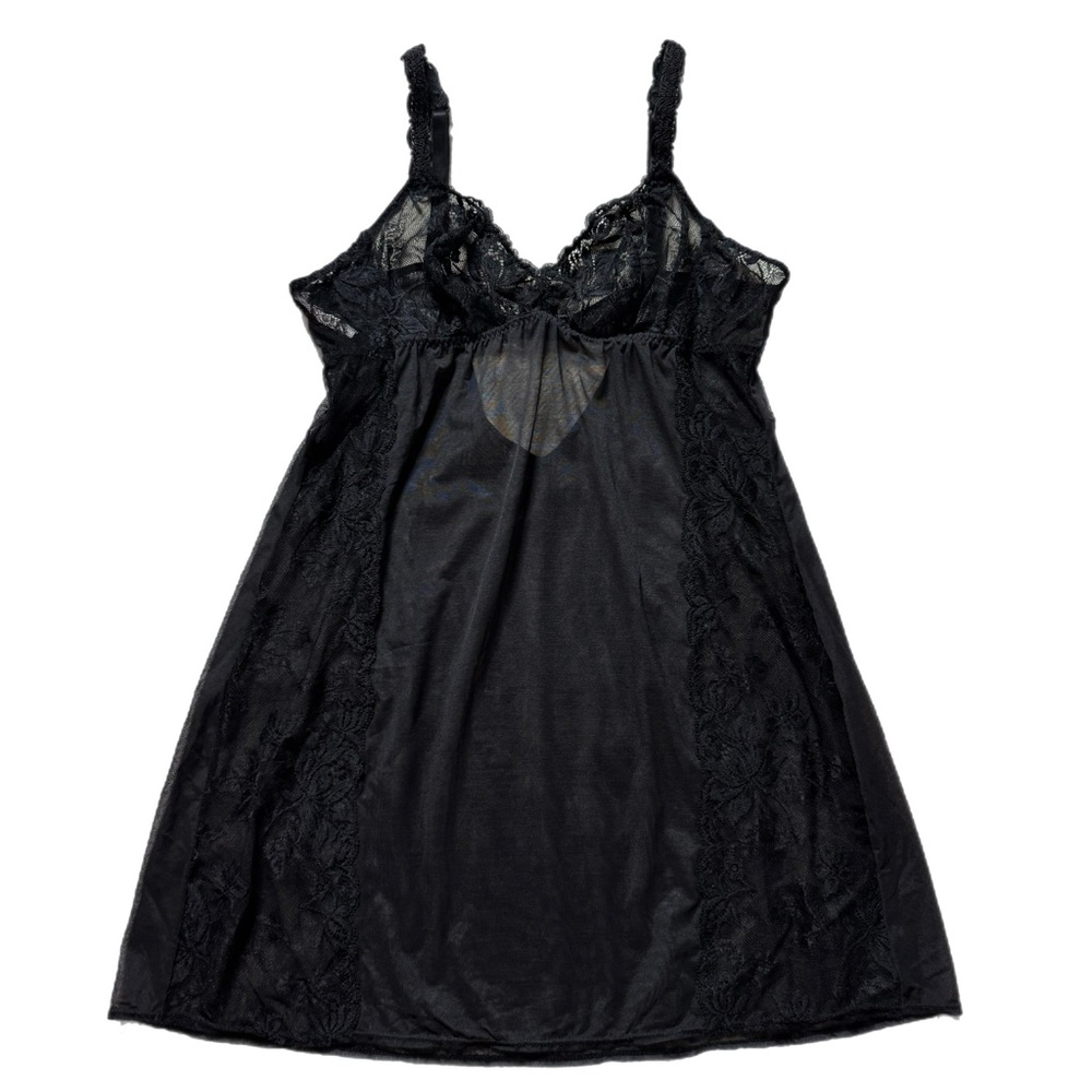 Victoria’s Secret Y2K 2004 Black Lace Sheer Babydoll Slip L